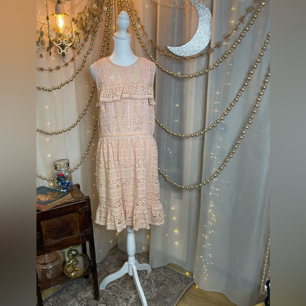 Sweet Peach Lace Kids Dress